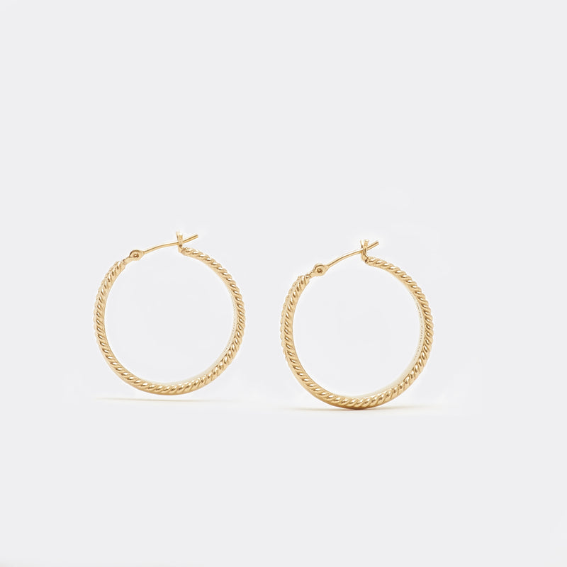 Moyoura Spiral Edge Gold Hoop Earrings