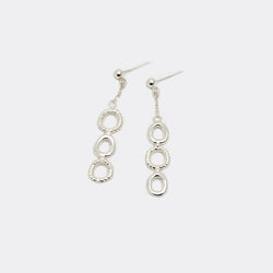 Moyoura Connected Ovals Drop Earrings in Silver