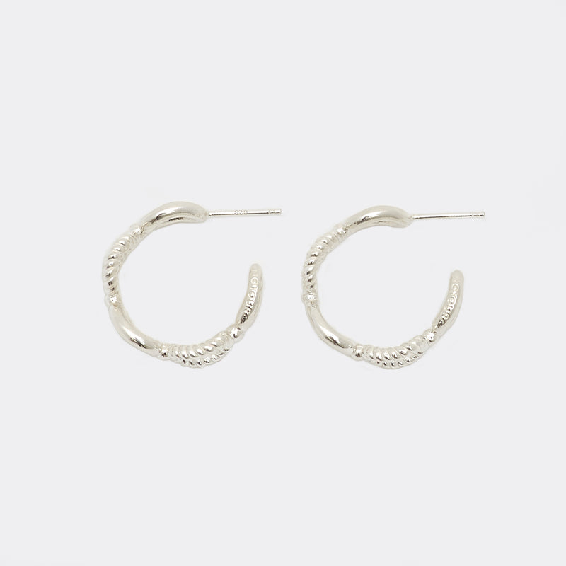Moyoura Connected Ovals Silver Hoop Earrings