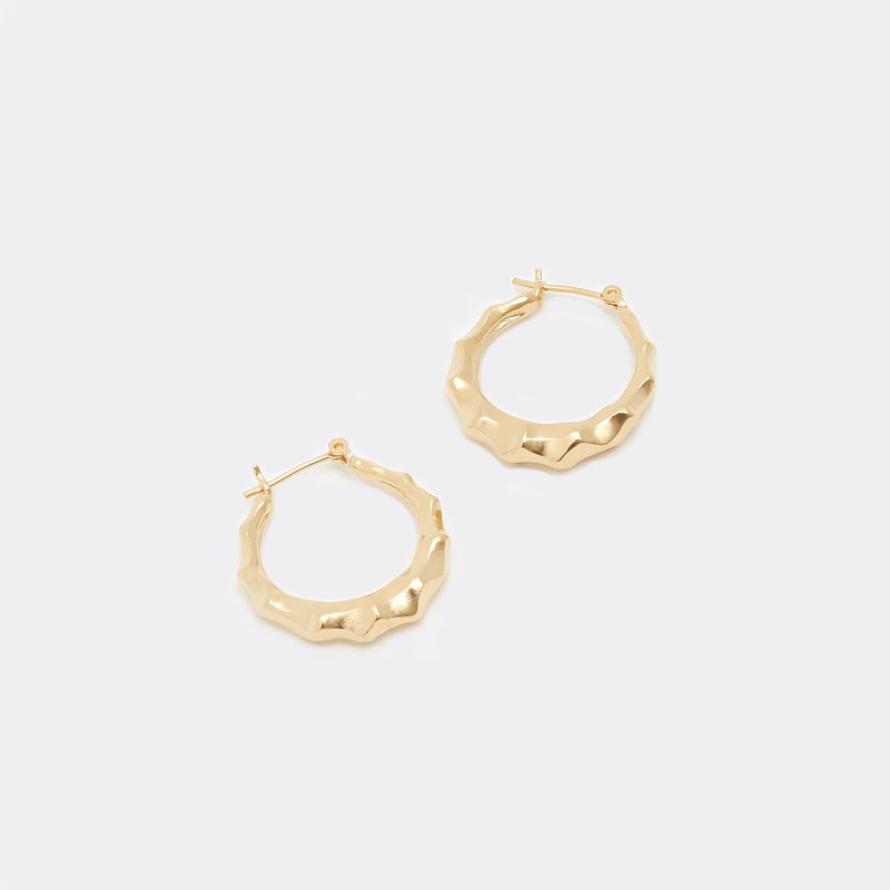 Natural Wave Hoops in Gold – Moyoura
