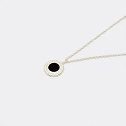 Moyoura Onyx Circle Silver Necklace